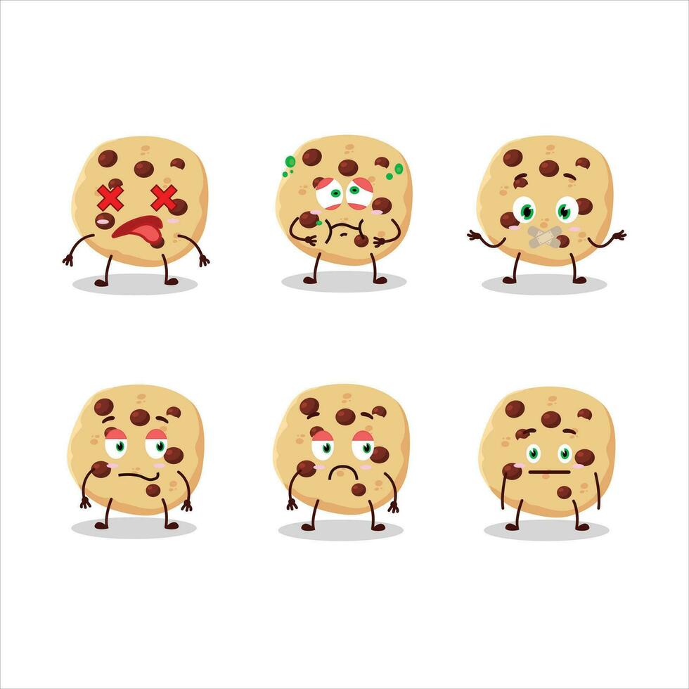 Chocolate chips cartoon character with nope expression vector