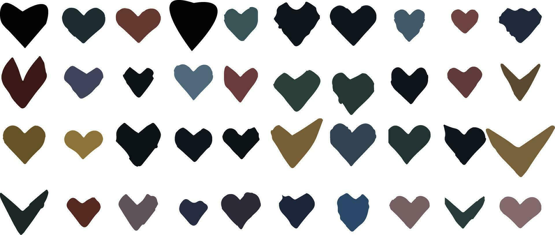 hand drawn love heart collection vector