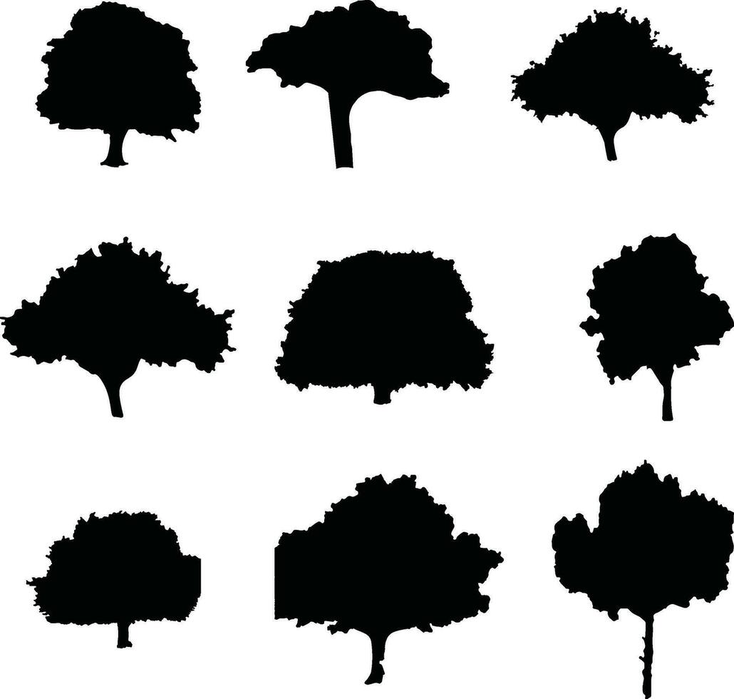 árbol siluetas vector