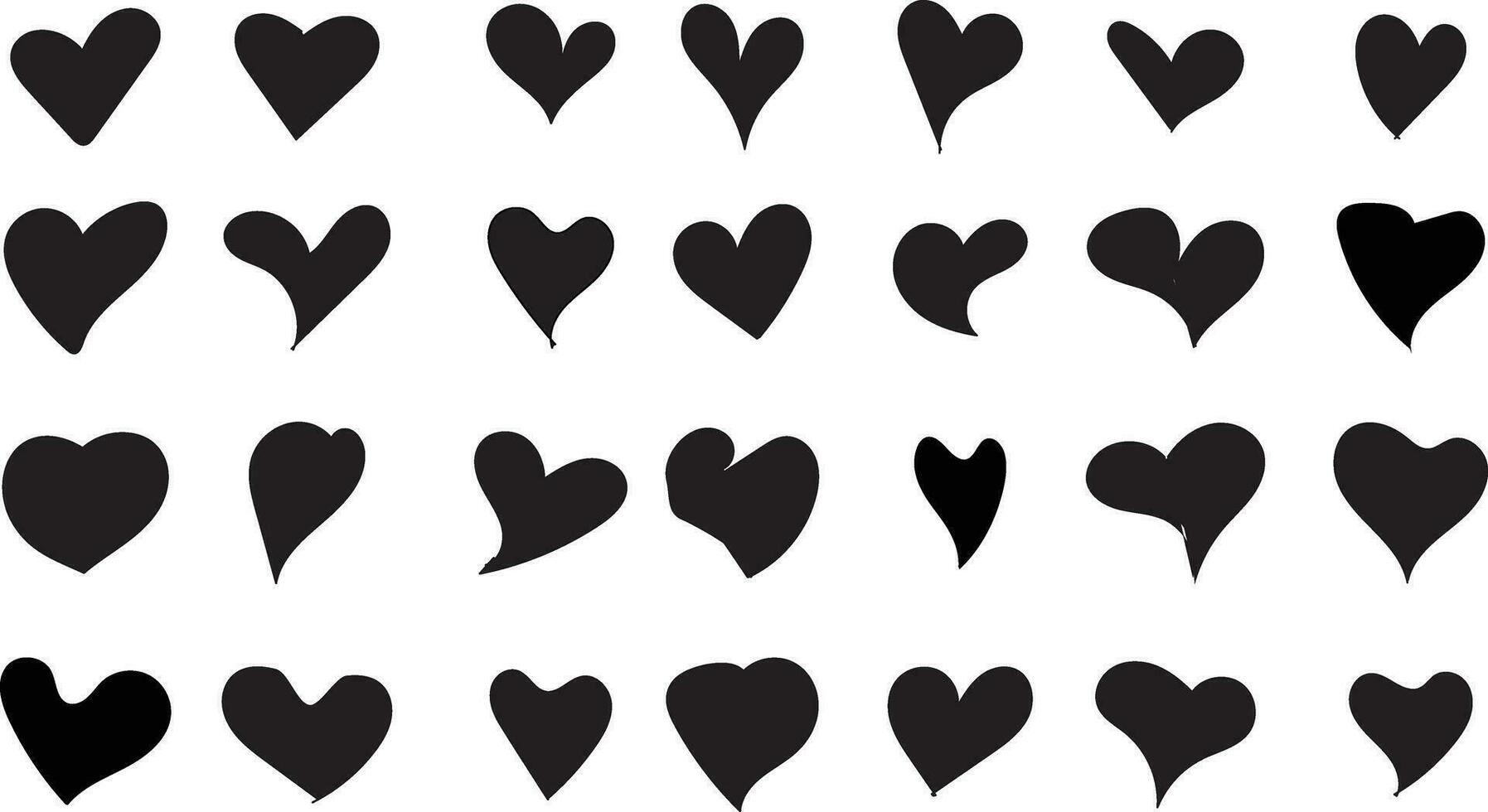 mano dibujado amor corazón recopilación. vector