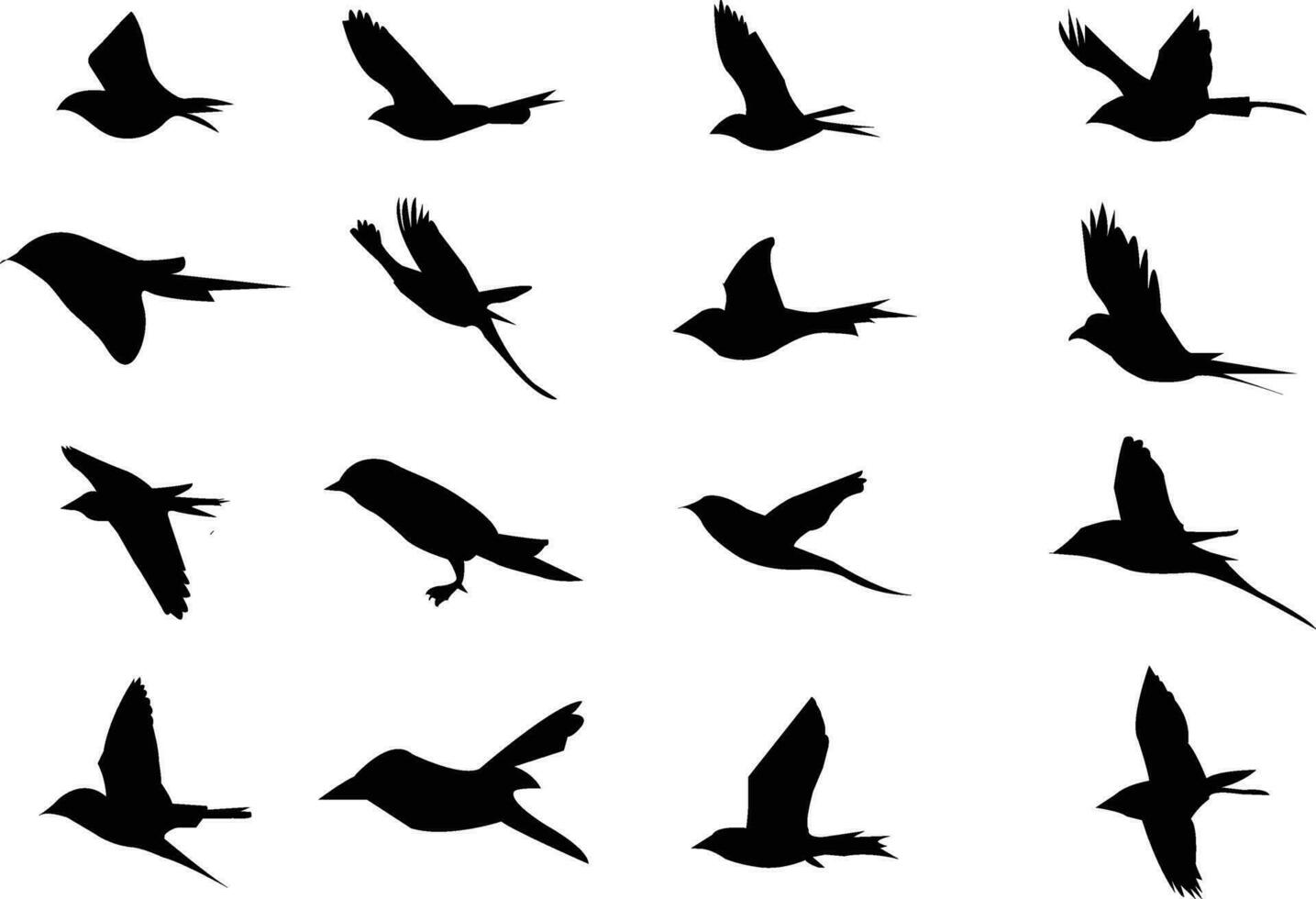 A flock of flying birds. Vector illustration