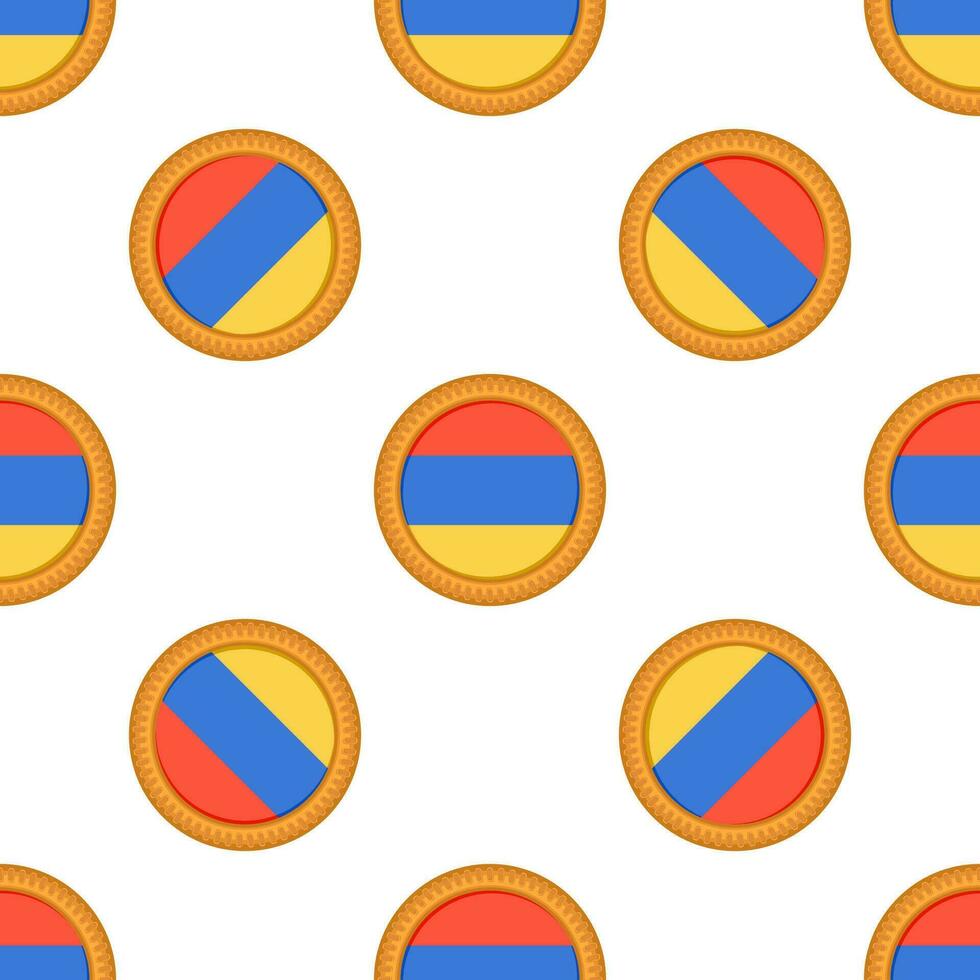 Pattern cookie with flag country Armenia in tasty biscuit vector