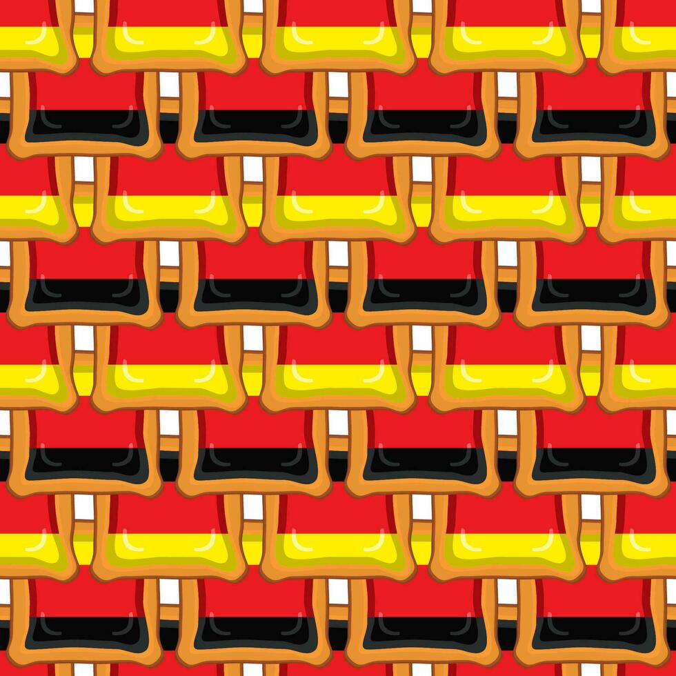 Pattern cookie with flag country Germany in tasty biscuit vector