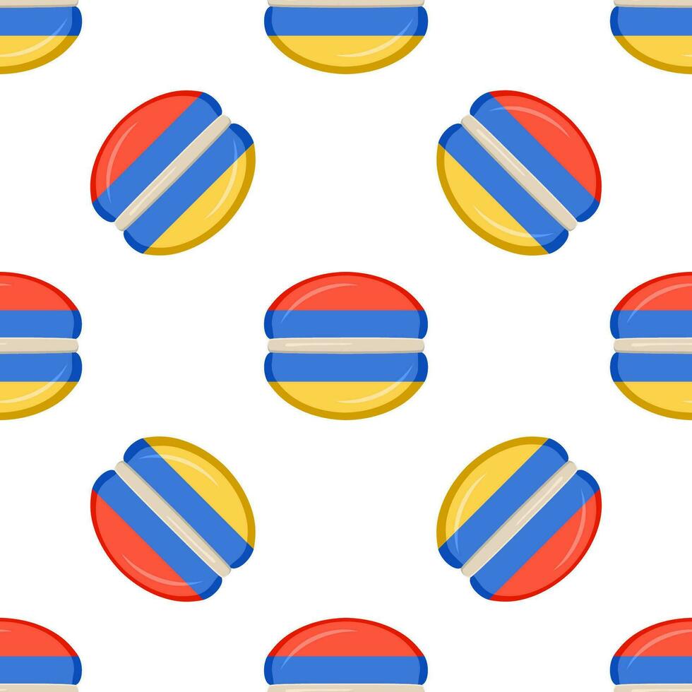 Pattern cookie with flag country Armenia in tasty biscuit vector