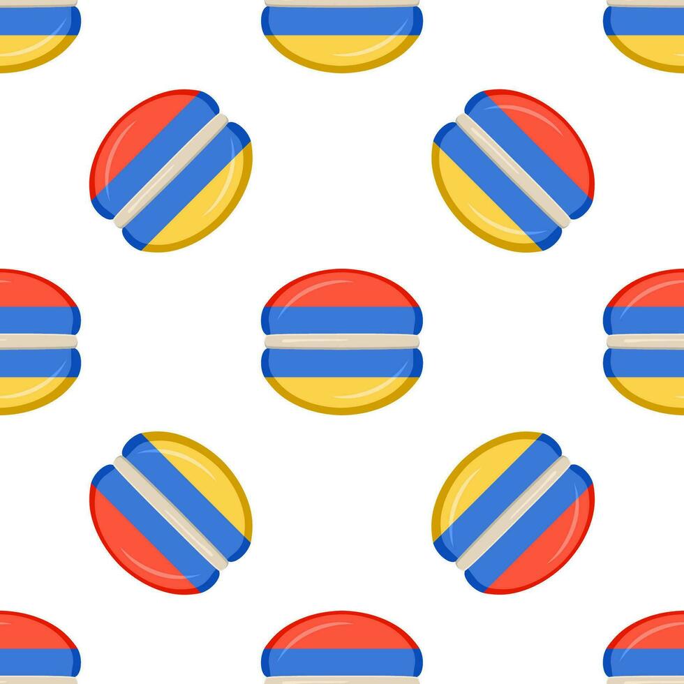 Pattern cookie with flag country Armenia in tasty biscuit vector