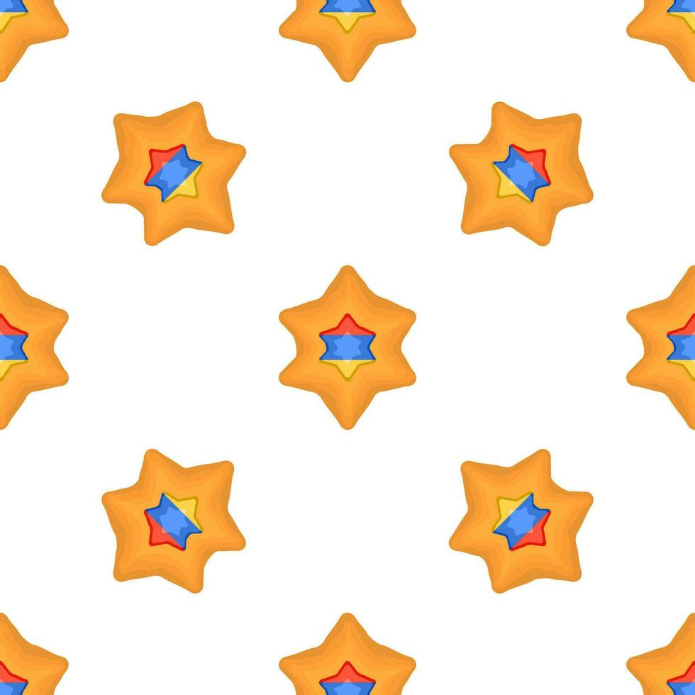 Pattern cookie with flag country Armenia in tasty biscuit vector