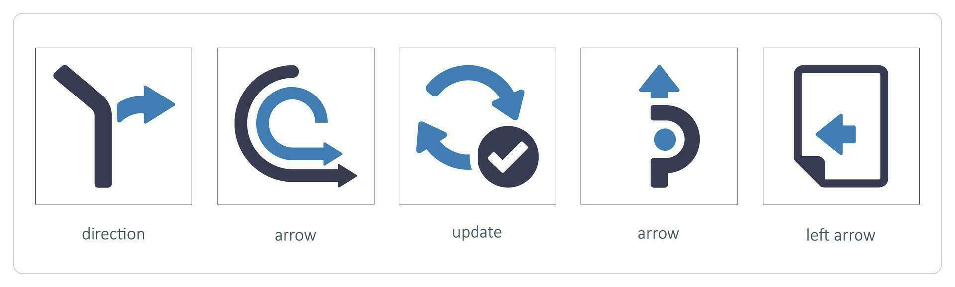 Arrows icons such as direction, way, path vector