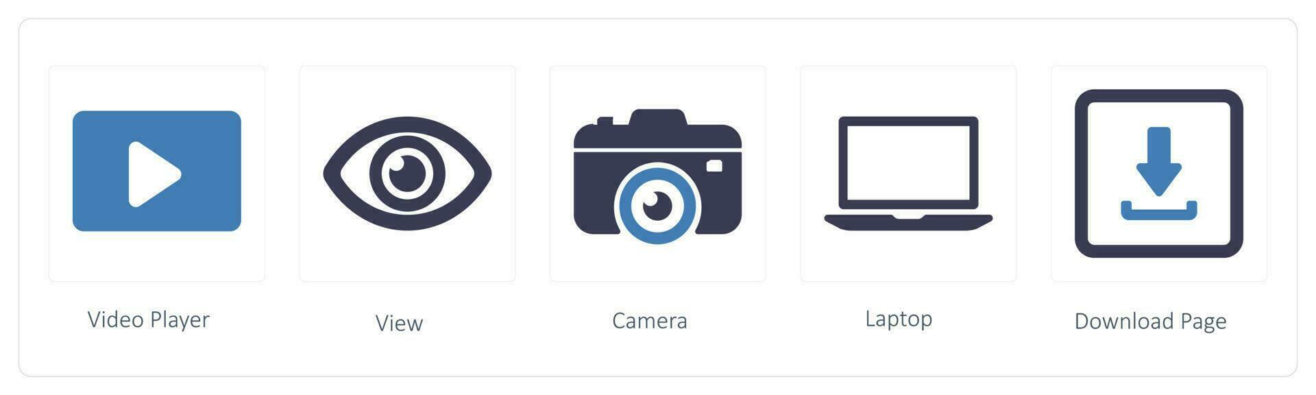 negocio íconos tal como vídeo jugador, ver y cámara vector