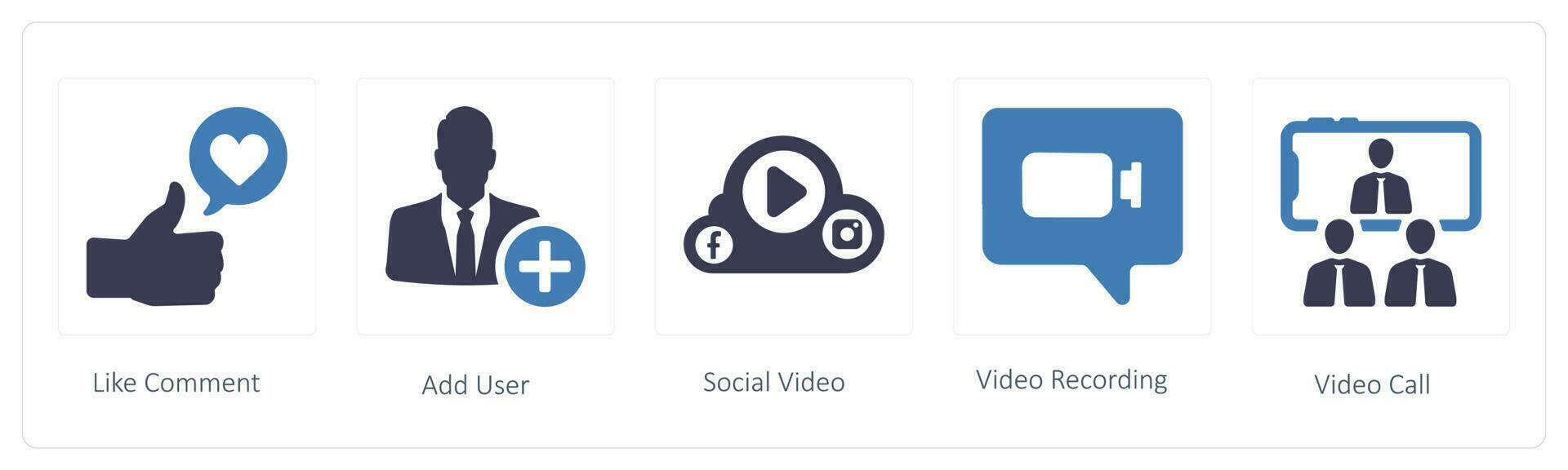 business icons such as like comment and Add User vector