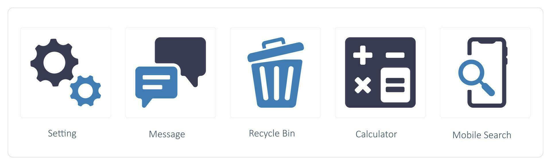 business icons such as Setting, message and Recycle Bin vector