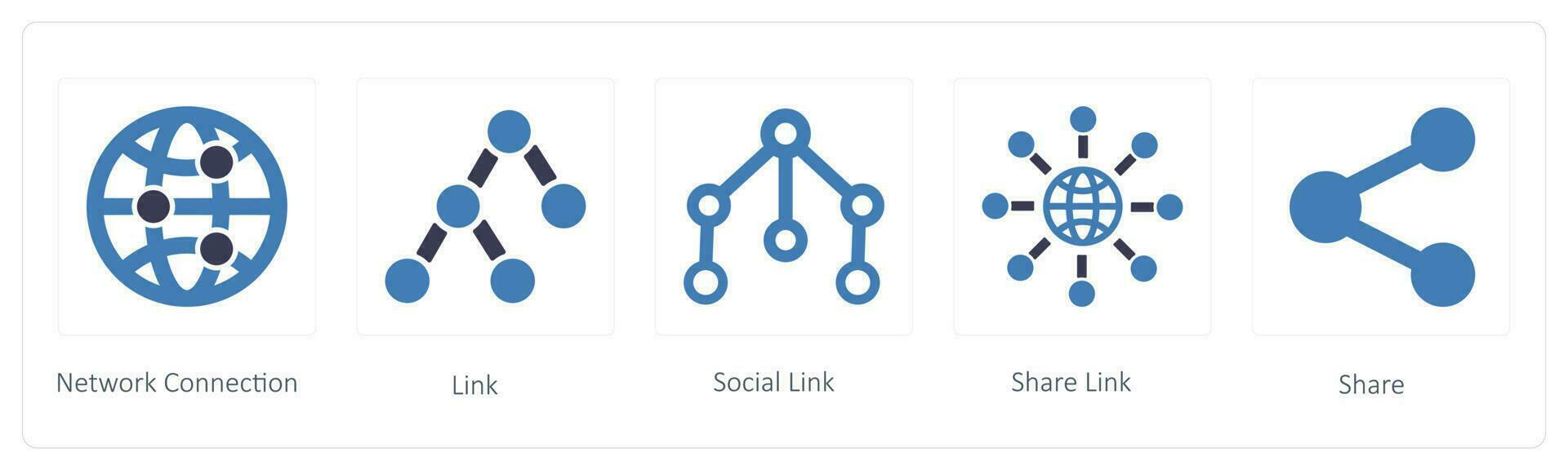 business icons such as Network Connection, link and Social Link vector