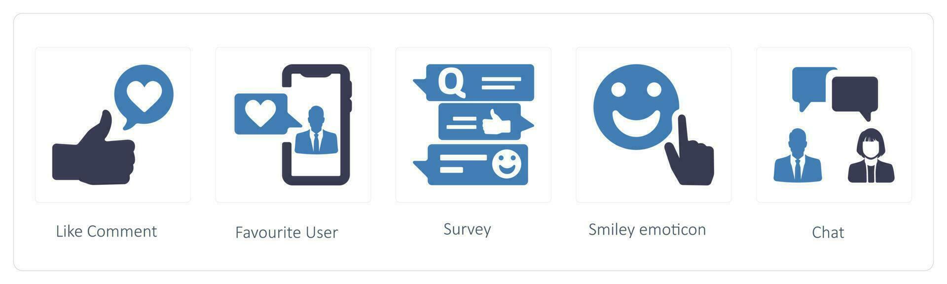 business icons such as Like Comment and Favorite User vector