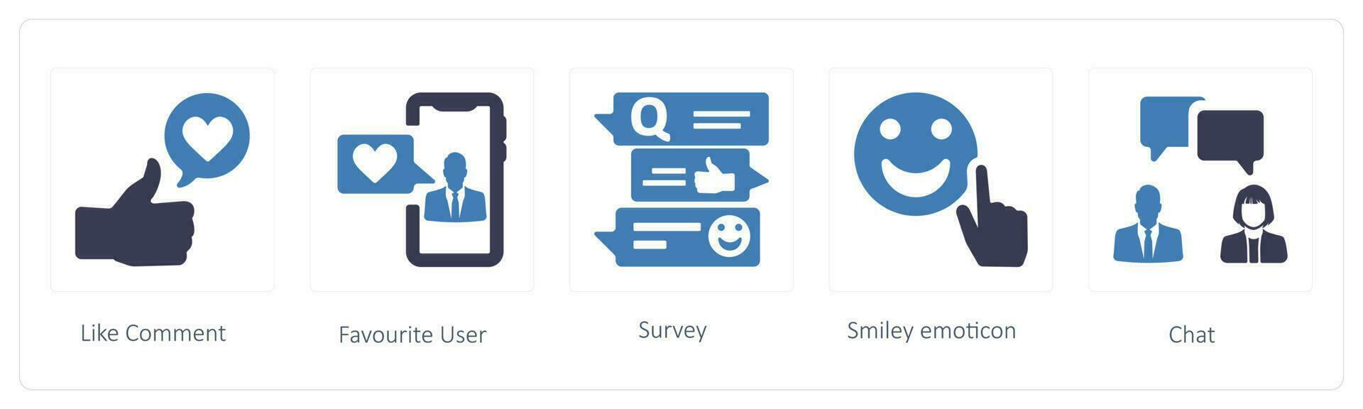 negocio íconos tal como me gusta comentario y favorito usuario vector