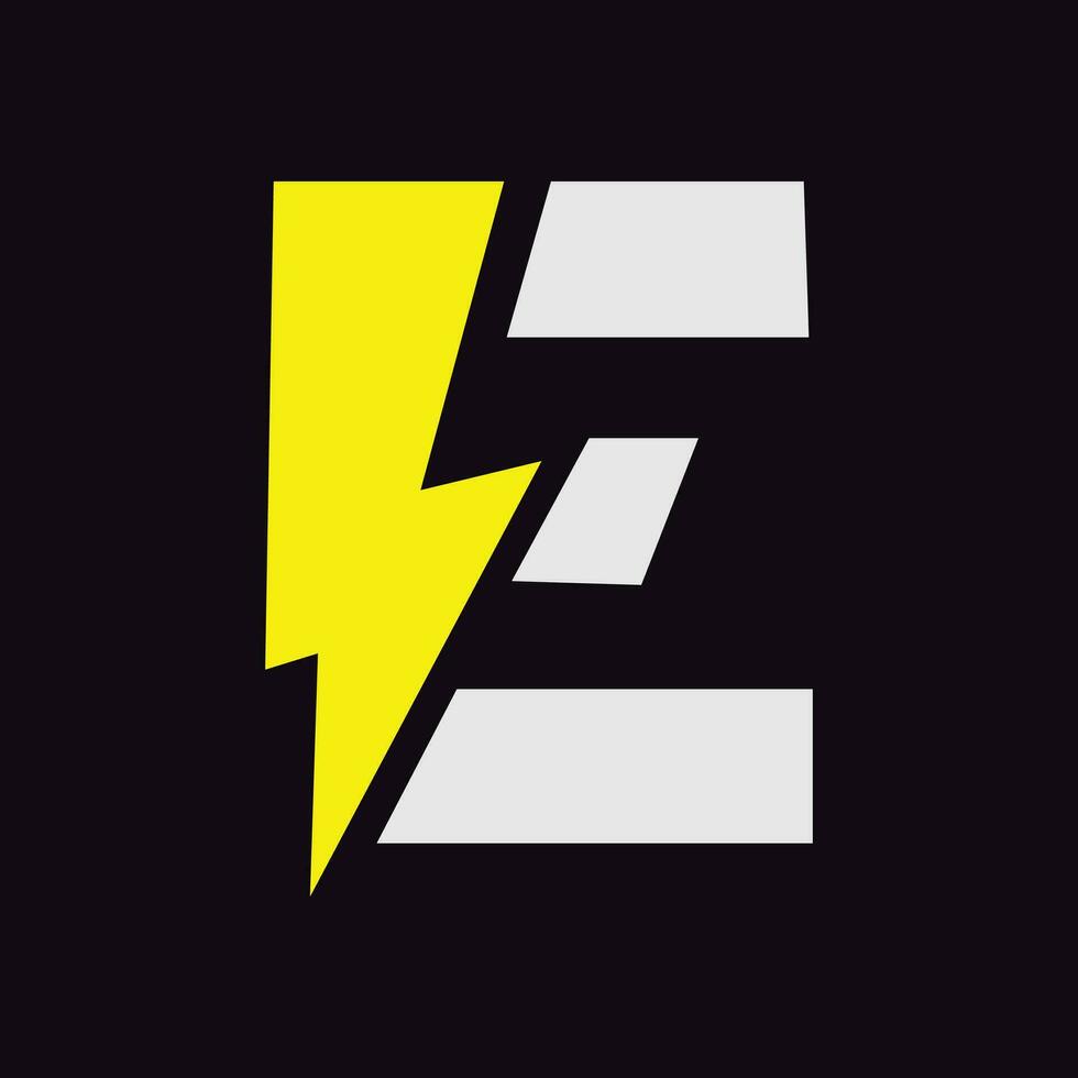 Letter e bolt logo vector