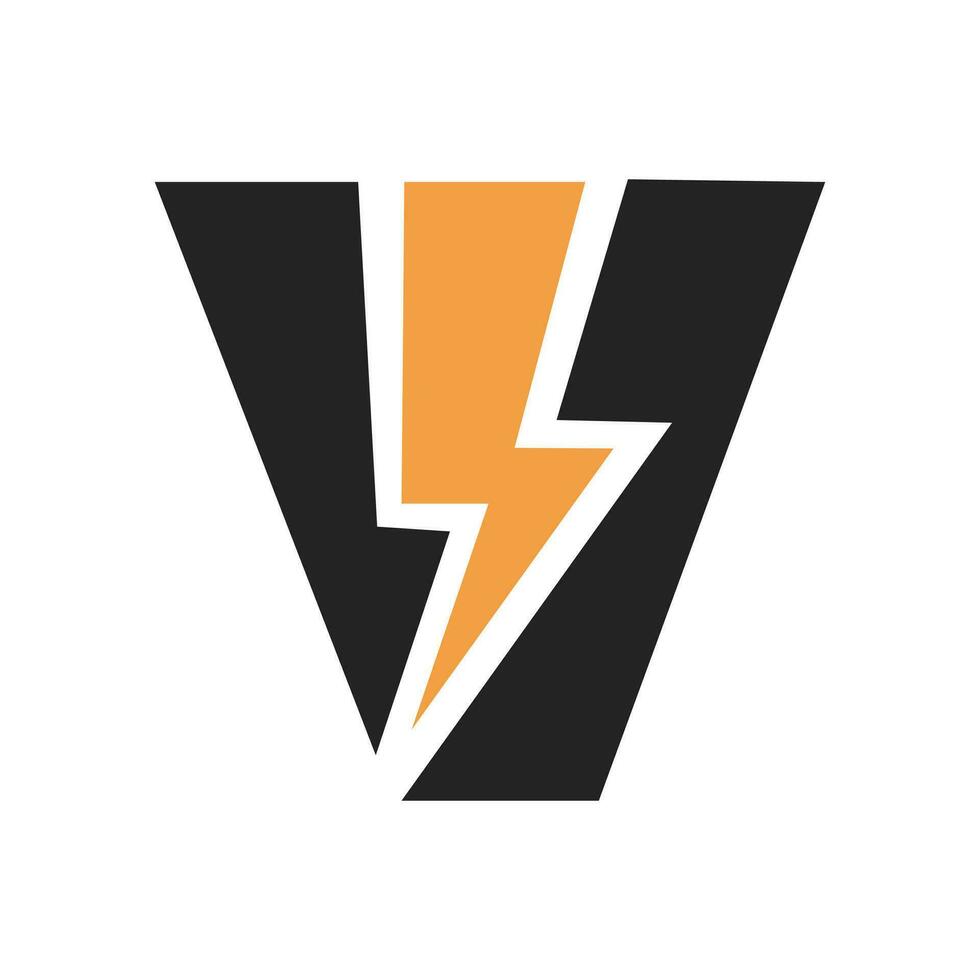 letra v Encendiendo logo vector