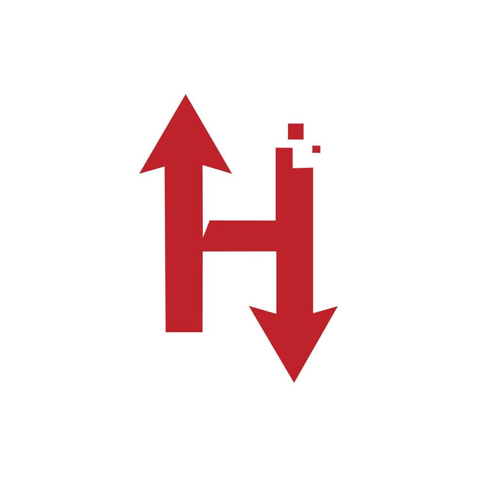 Arrow initial letter h logo vector