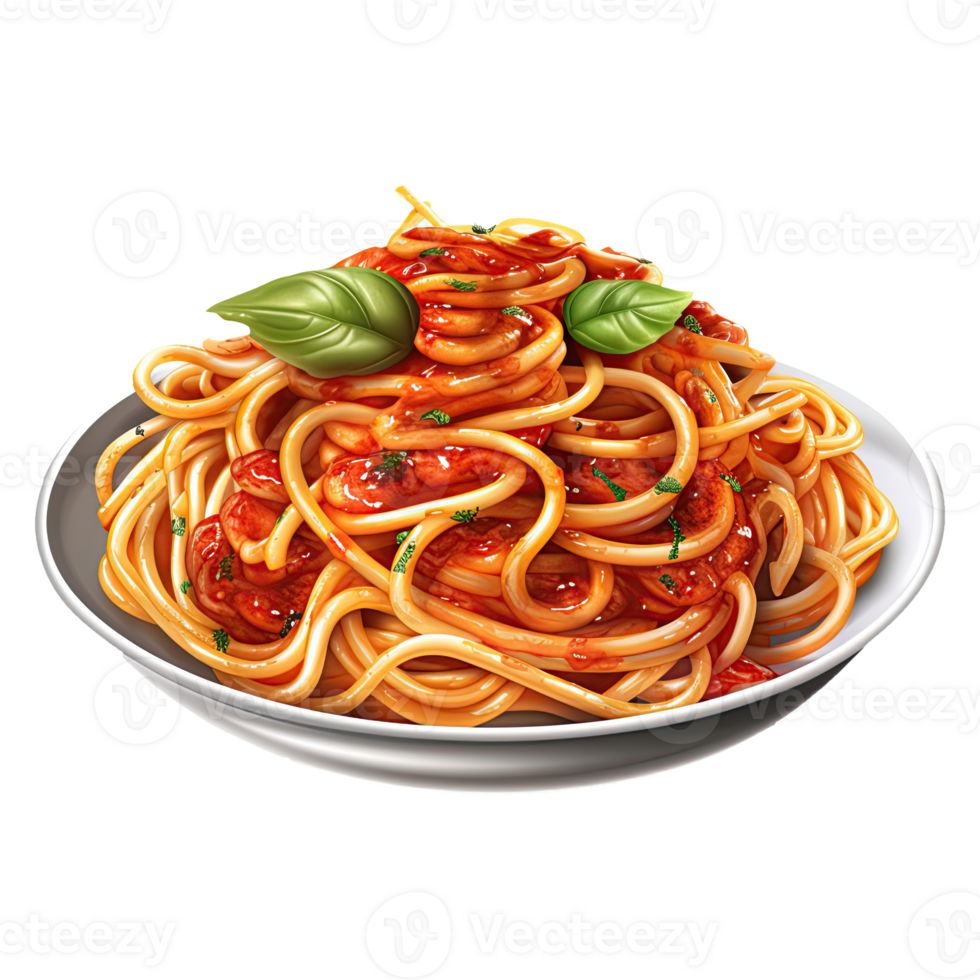 utsökt italiensk mat ClipArt. tecknad serie spaghetti illustration. generativ ai png
