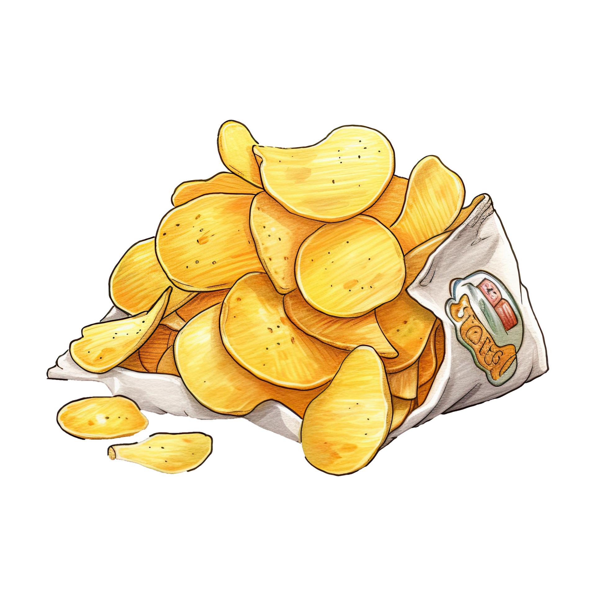 Bag of Potato Chips Sticker | Potato chips, Chips, Lays potato chips