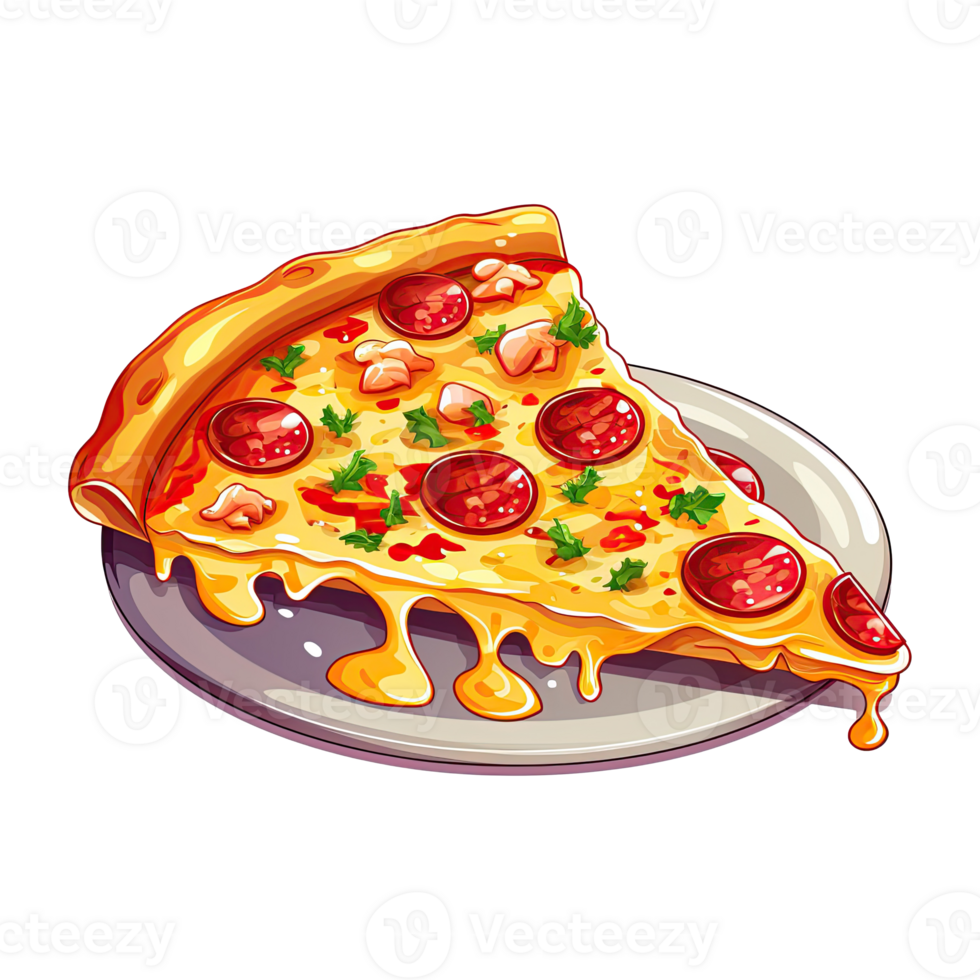 Delicious Italian Pizza Clipart. Cartoon Illustration. 25250400 PNG
