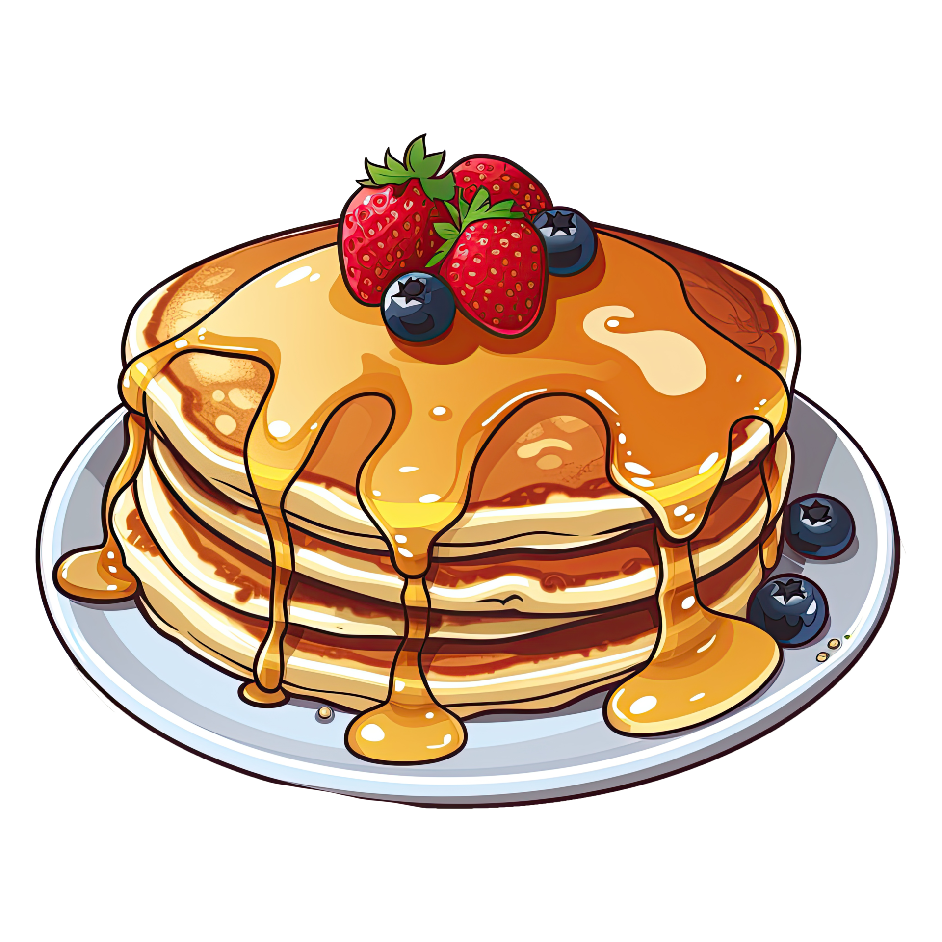 Delicious Pancake Illustration. Sweet Breakfast Treats and Dessert Clipart.  Generative AI 25250434 PNG