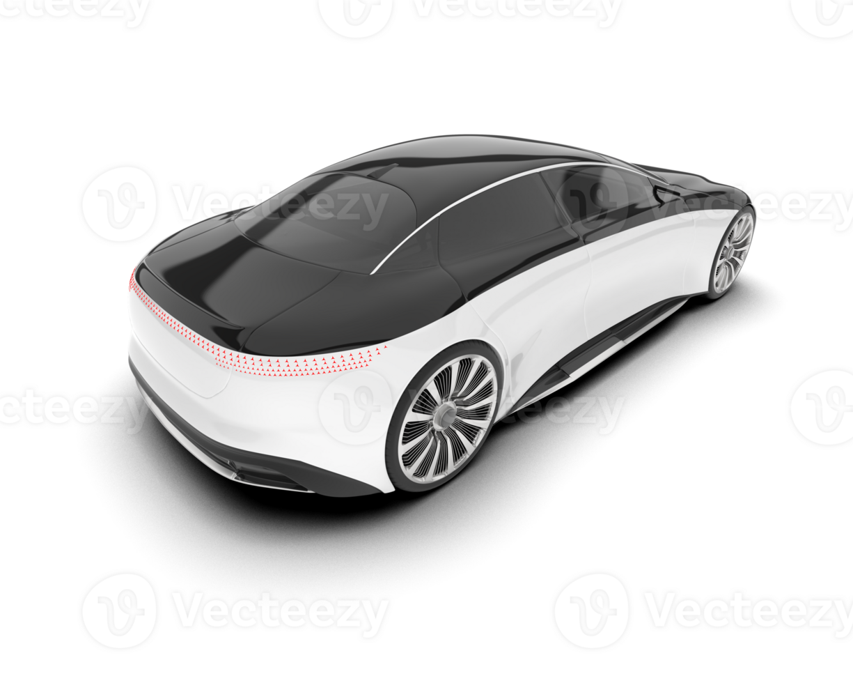 White modern car on transparent background. 3d rendering - illustration png