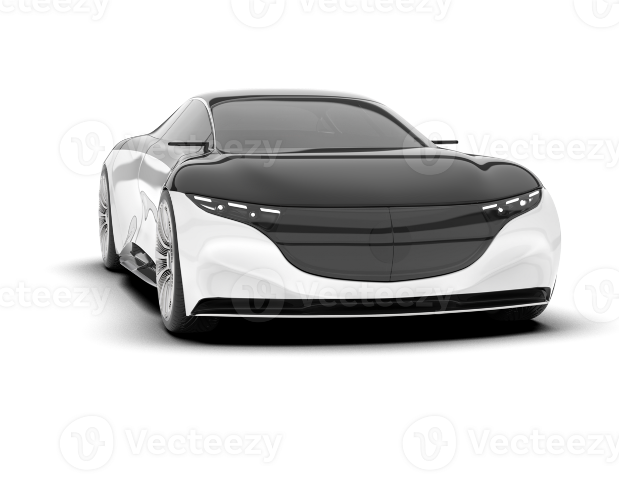 vit modern bil på transparent bakgrund. 3d tolkning - illustration png