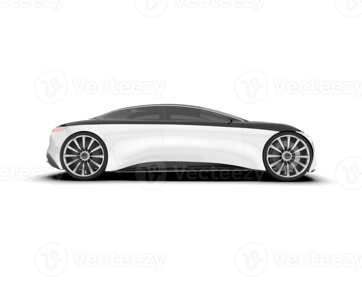White modern car on transparent background. 3d rendering - illustration png