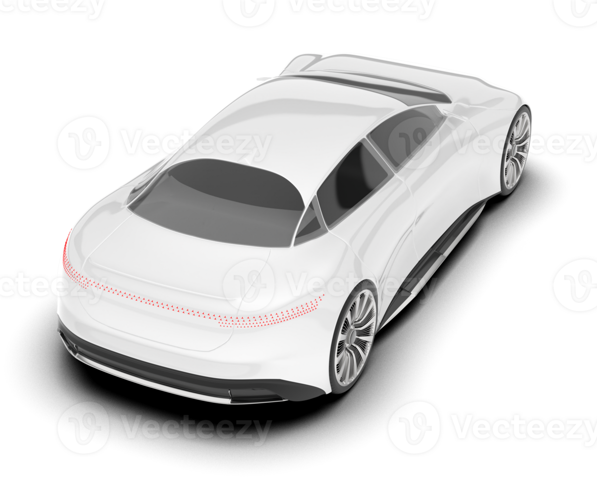 vit modern bil på transparent bakgrund. 3d tolkning - illustration png