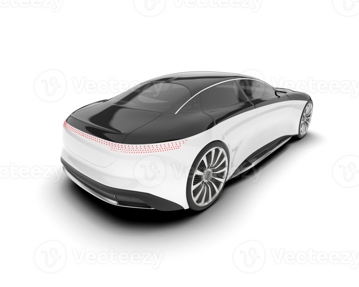 White modern car on transparent background. 3d rendering - illustration png