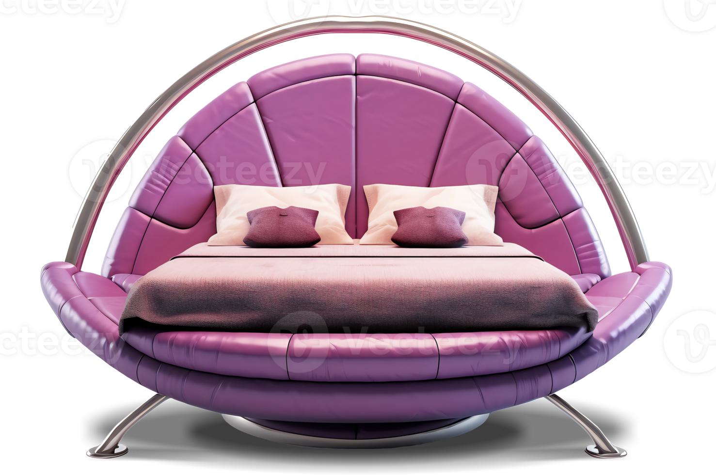 The beds - Futuristic Purple Bed on transparent background - Generative AI, AI GENERATED png