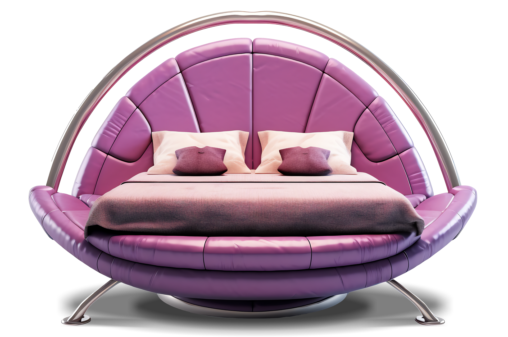 the-beds-futuristic-purple-bed-on-transparent-background-generative