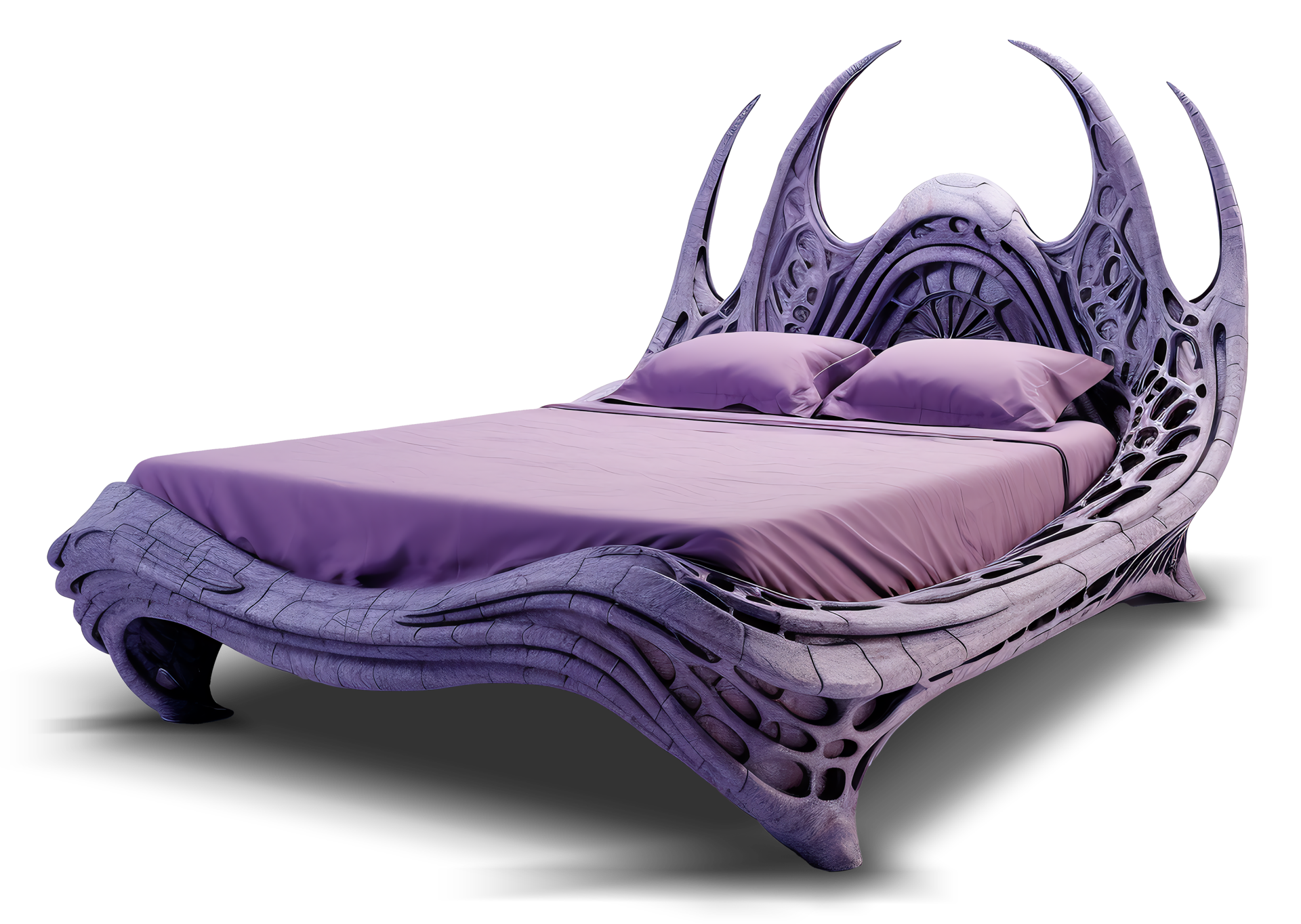 The Beds Futuristic Purple Bed On Transparent Background Generative the-beds-futuristic-purple-bed-on-transparent-background-generative