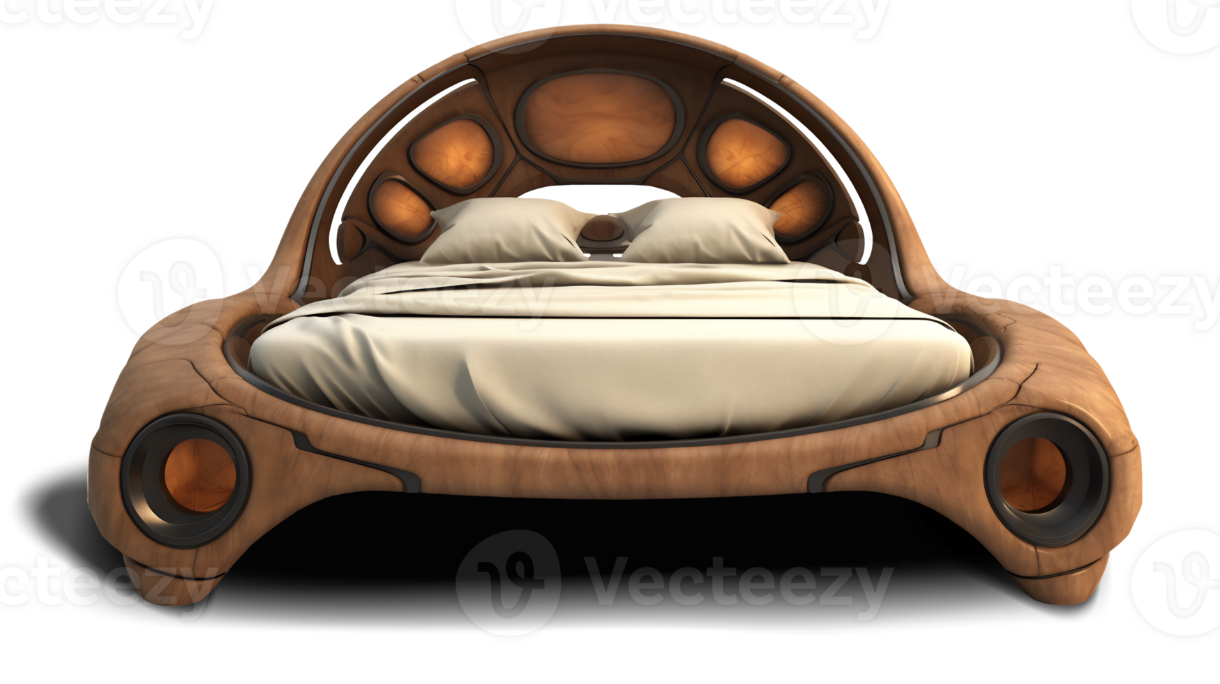 The beds - Futuristic Brown Bed on transparent background - , png