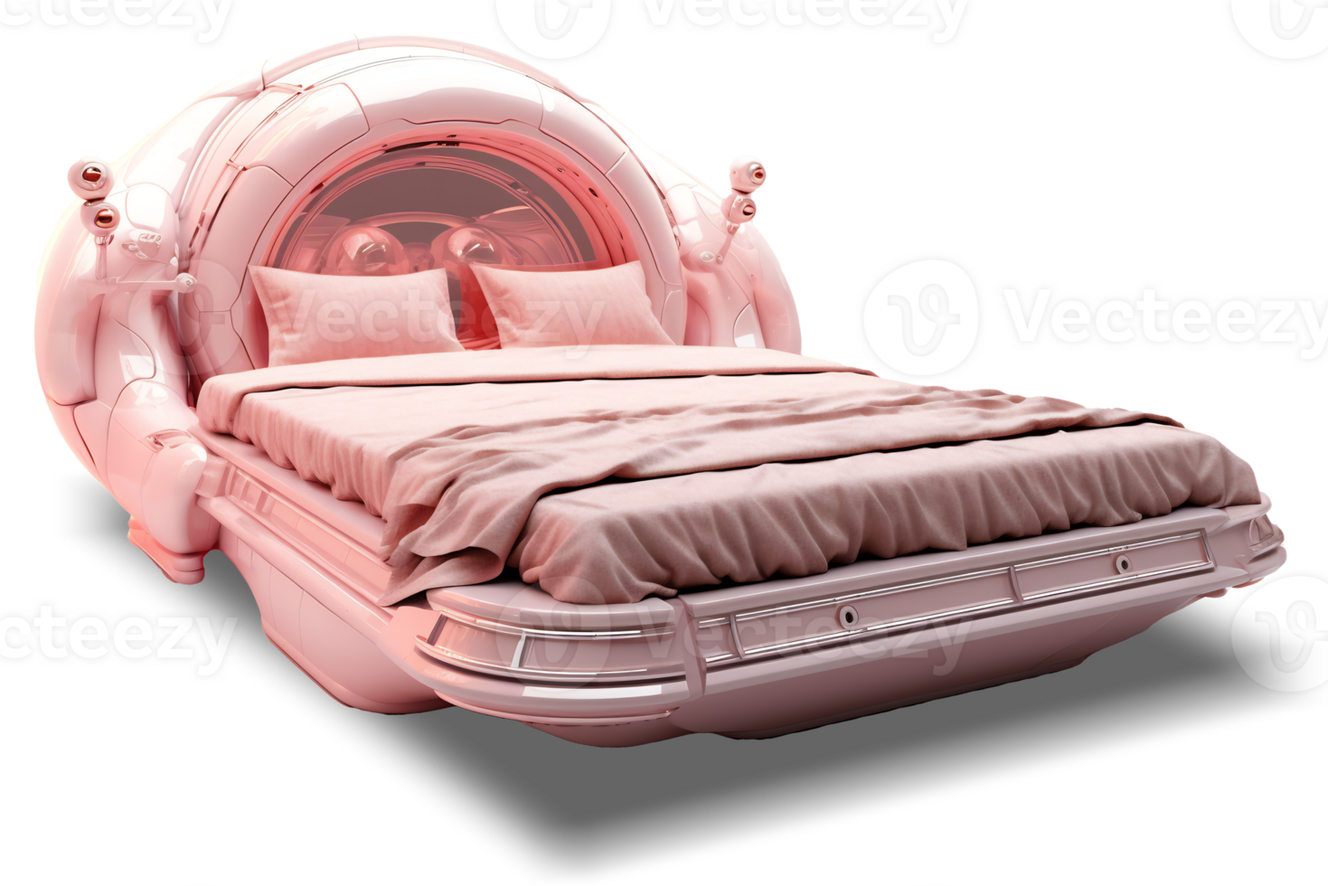 The beds - Futuristic Pink Bed on transparent background - , png