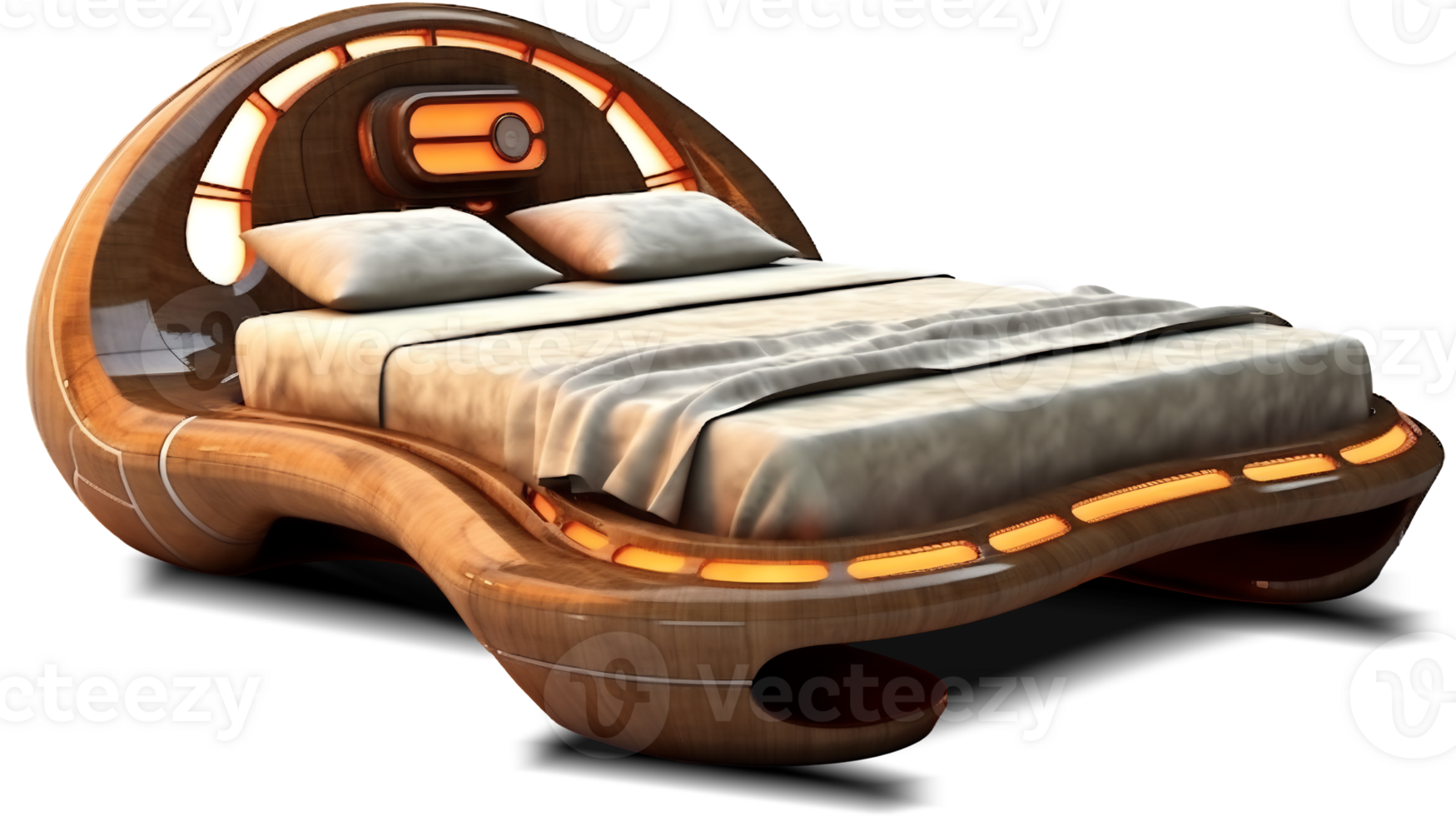 The beds - Futuristic Orange Bed on transparent background - , png