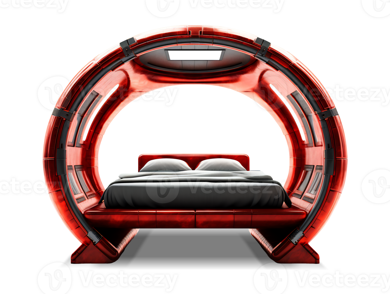 The beds - Futuristic Red Bed on transparent background - , png