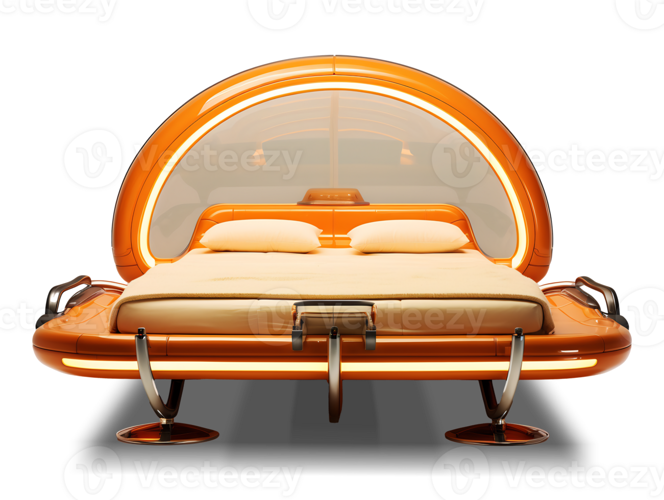 The beds - Futuristic Orange Bed on transparent background - , png