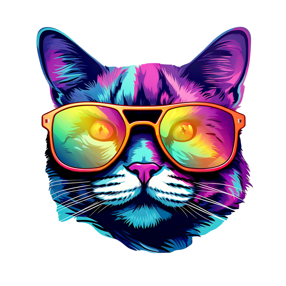 das cool Katzen - - generativ ai - - ai generiert png