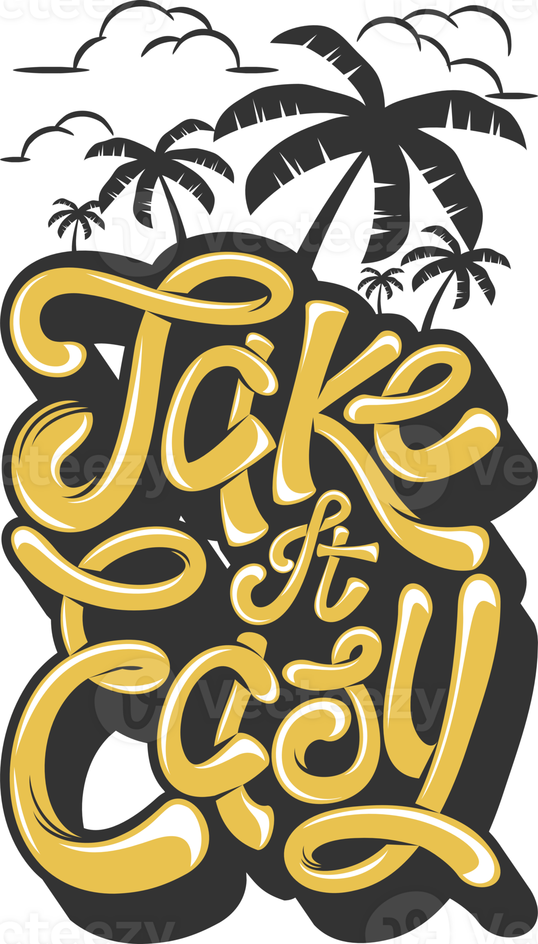 Take It Easy, Motivational Typography Quote Design. 25251098 PNG