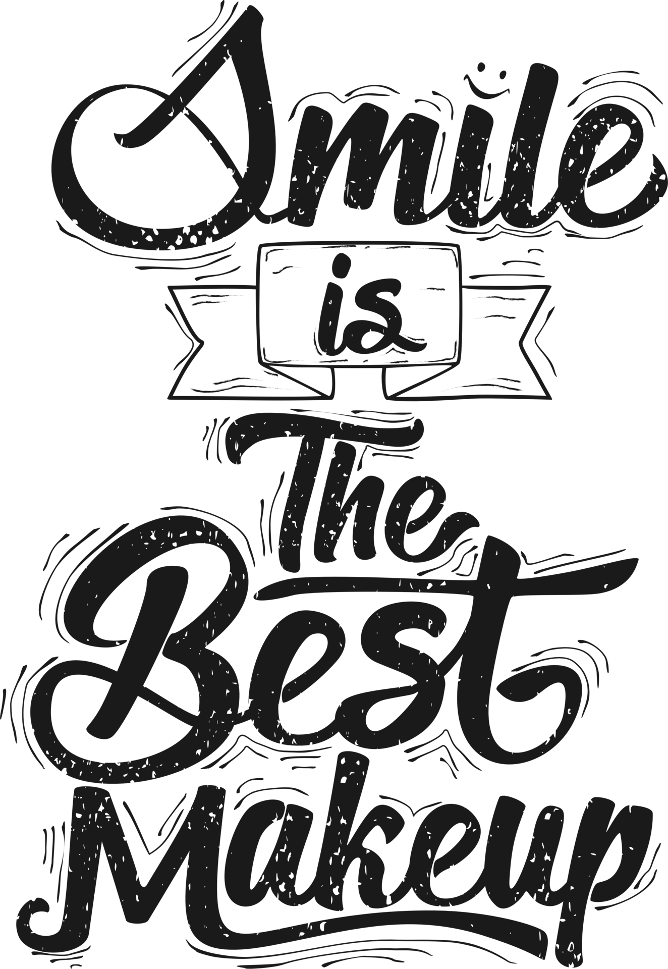 Smile Is The Best Makeup Motivational Typography Quote Design smile-is-the-best-makeup-motivational-typography-quote-design