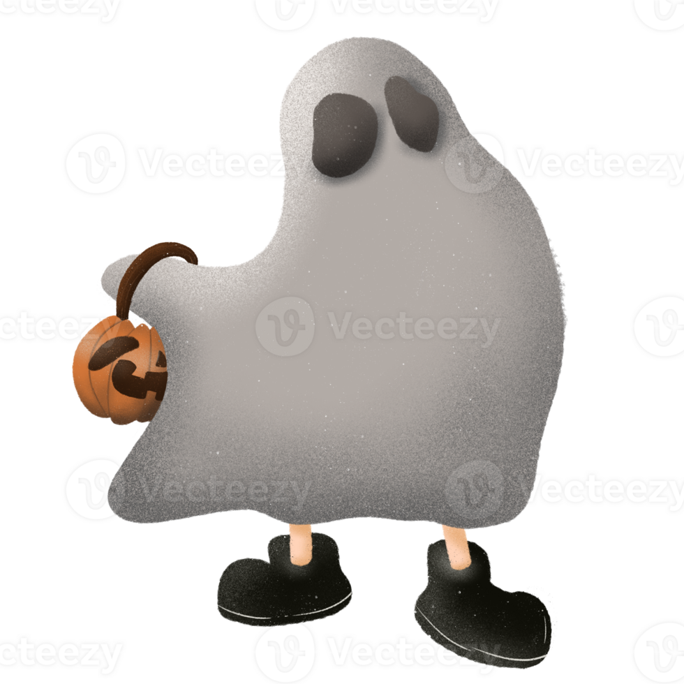 halloween illustration Drawn in cartoon style, highlighted in orange and black, giving it a mysterious and bold look. png