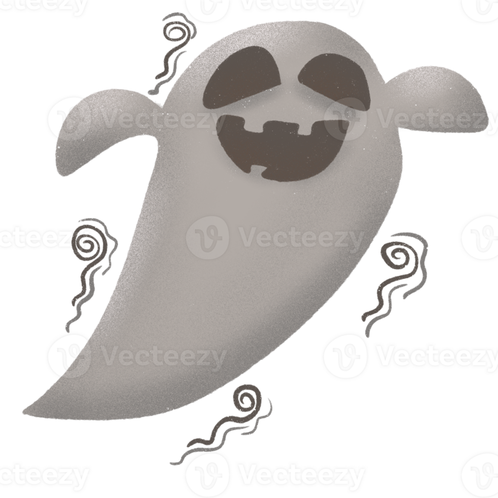 halloween illustration Drawn in cartoon style, highlighted in orange and black, giving it a mysterious and bold look. png