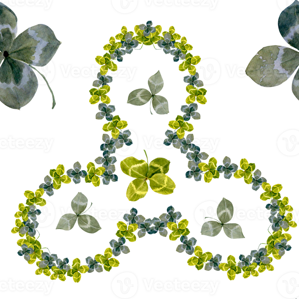 aguarela desatado padrão, trevo folhas. mão desenhar folhas para st patrick's dia. modelo para decoração desenhos e ilustrações. png