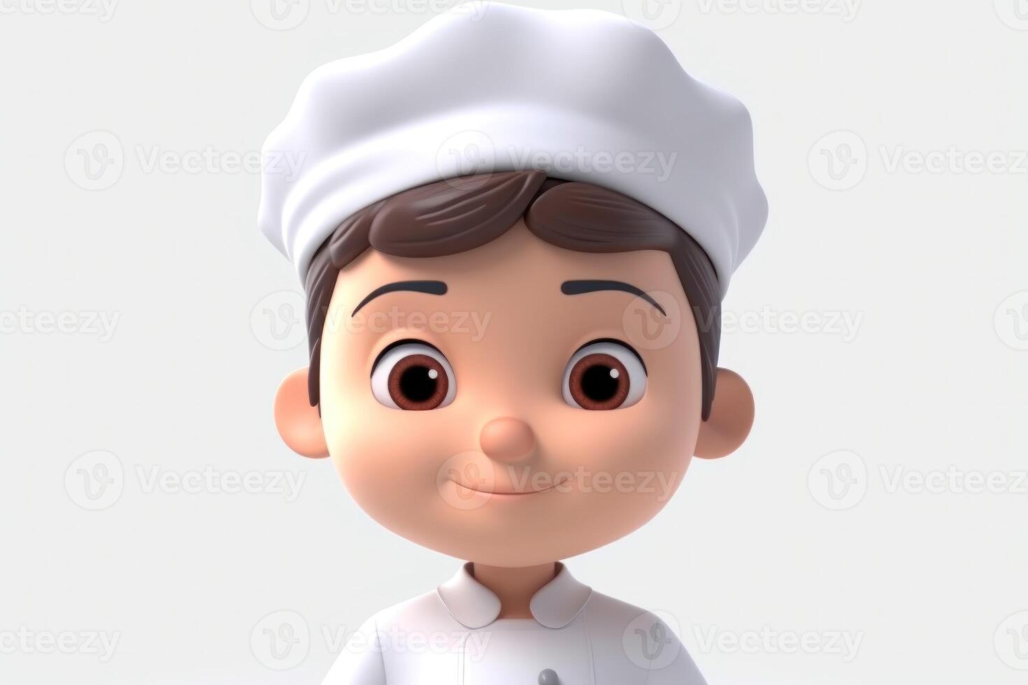 AI Generated 3D cartoon cute chef kid. photo