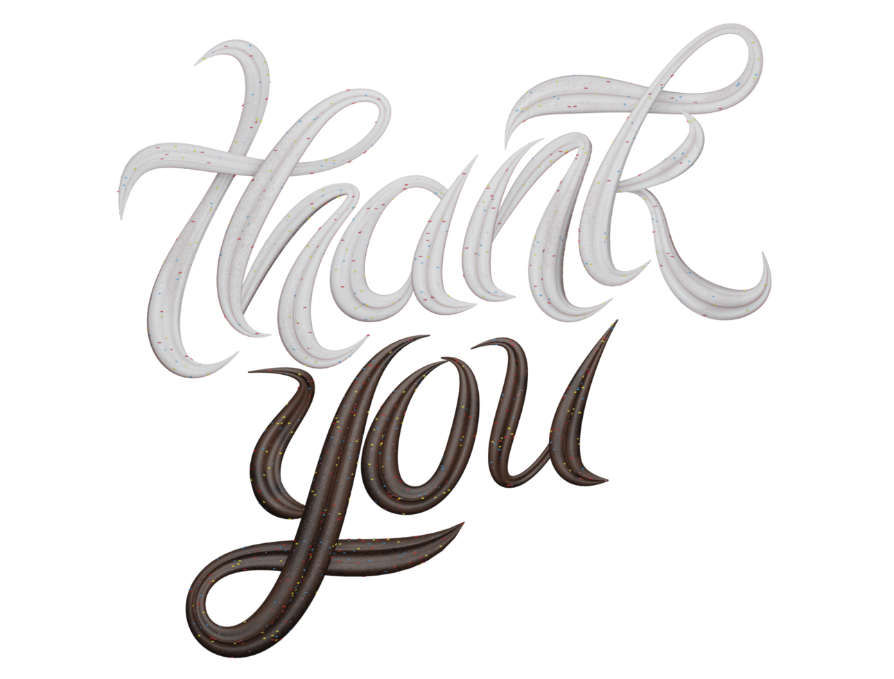 3d thank you text effect png