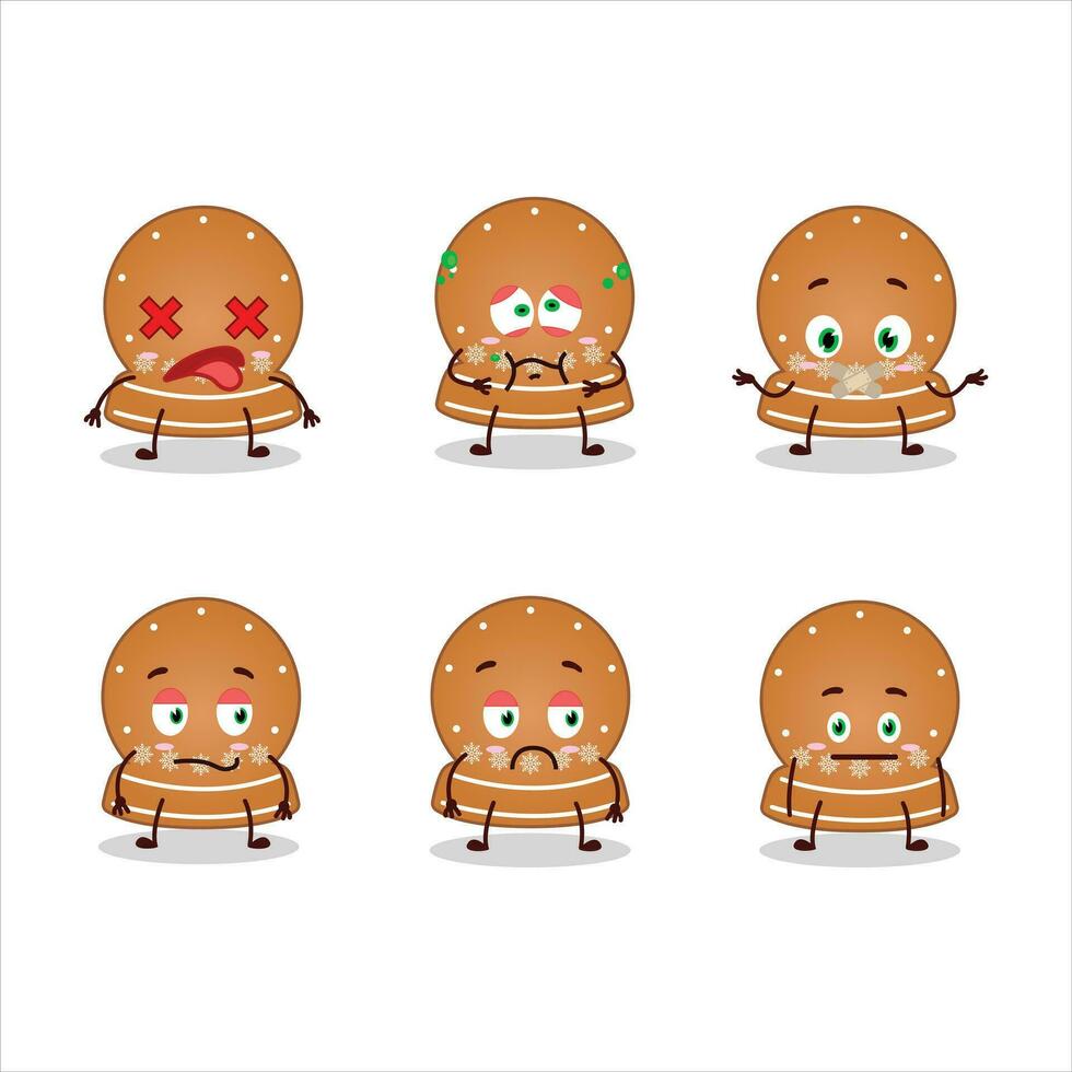 Snowball cookies cartoon character with nope expression vector