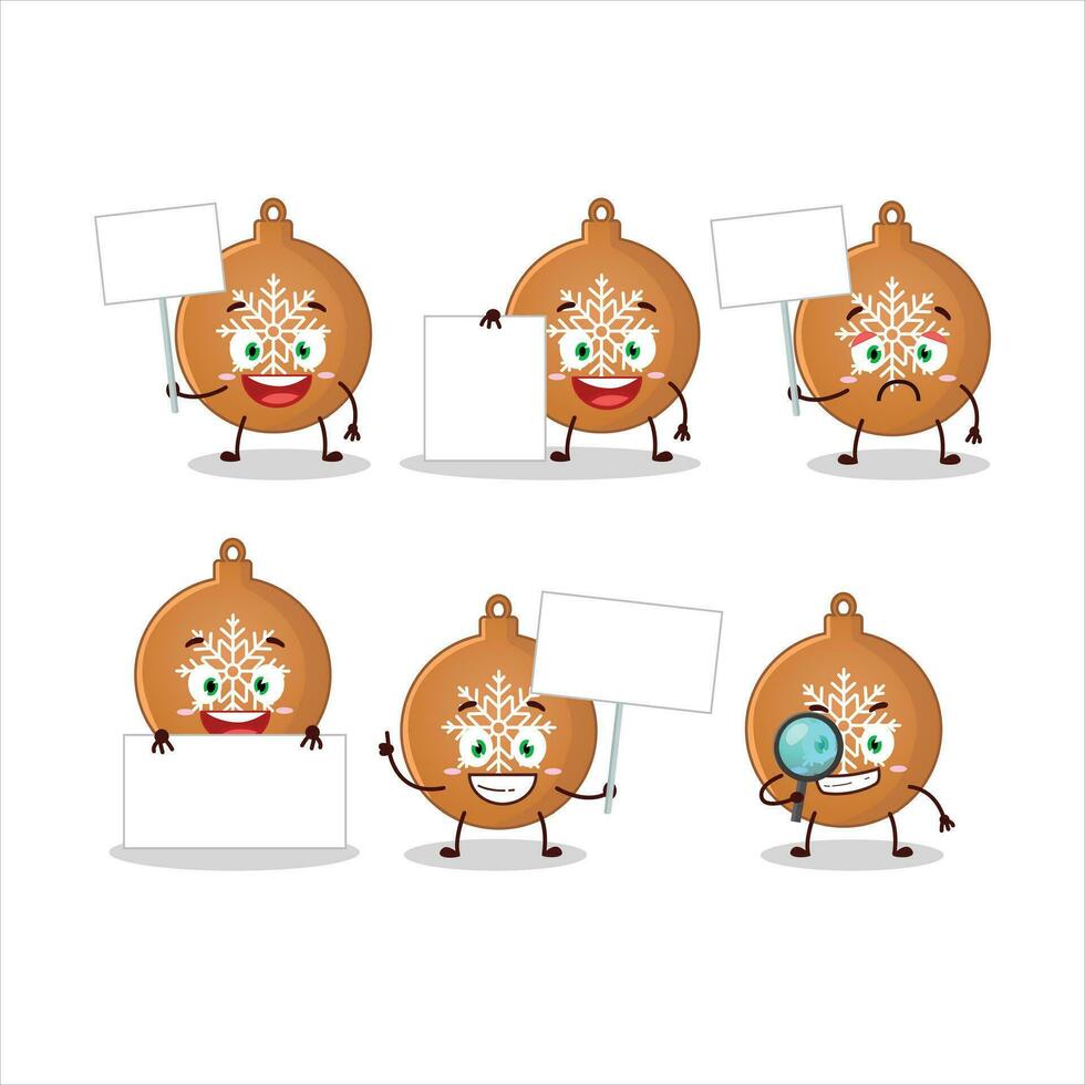Christmas ball cookies cartoon character bring information board vector