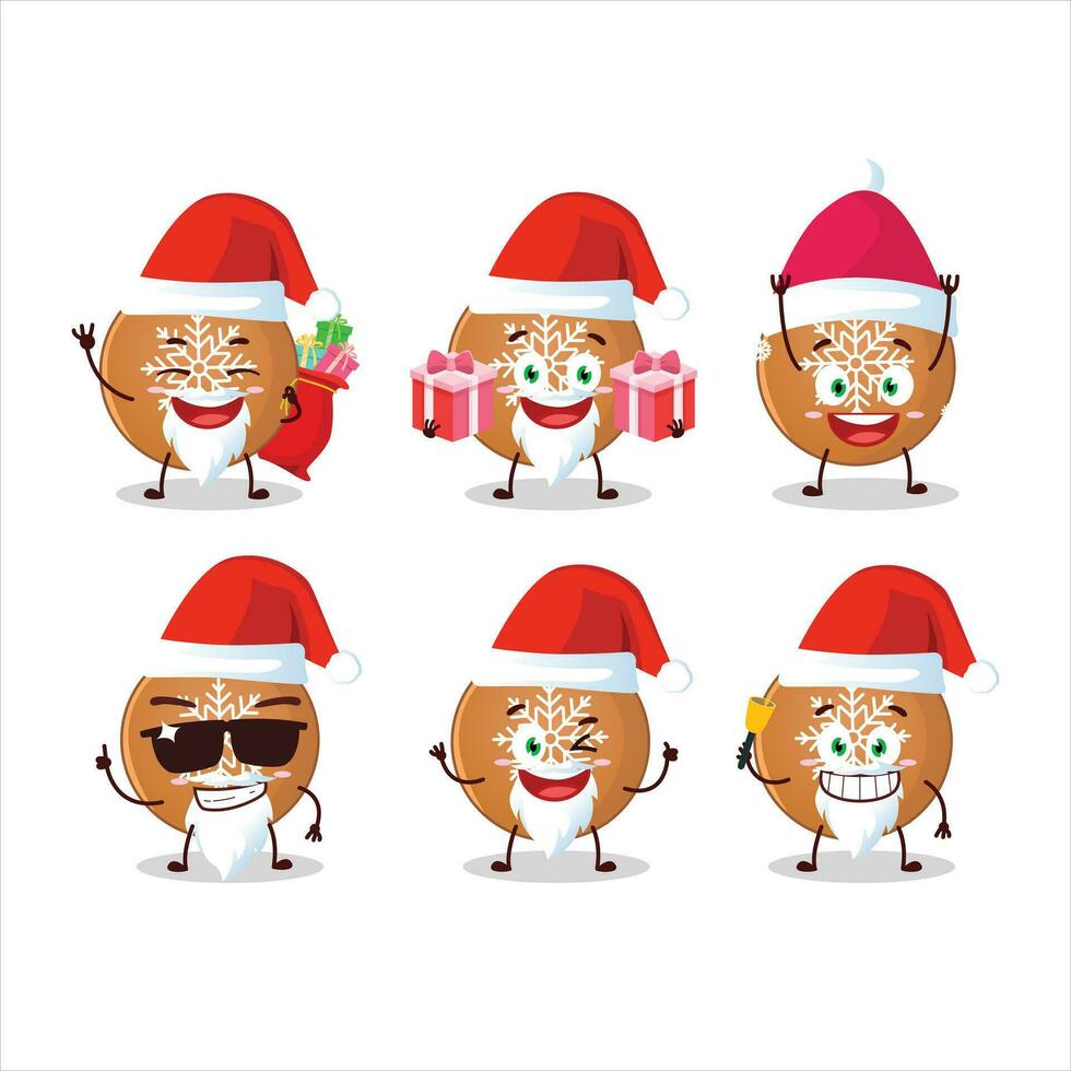 Santa Claus emoticons with christmas ball cookies cartoon character vector