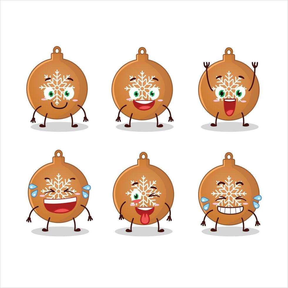 Cartoon character of chocolate christmas ball cookies with smile expression vector