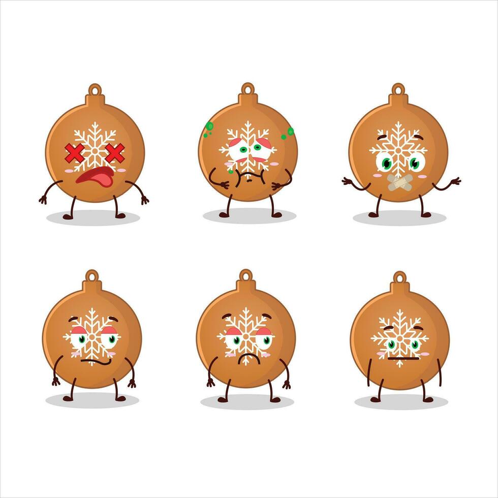 Christmas ball cookies cartoon character with nope expression vector